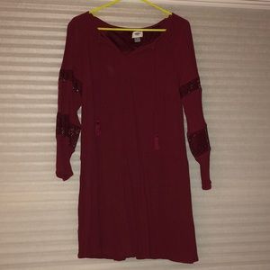 Maroon long sleeve old navy dress
